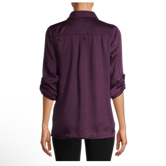 WHITE STAG Tunic Top Size XL 16-18 Womens Pleated Front Roll Up Long Sleeve NWOT - Picture 5 of 7